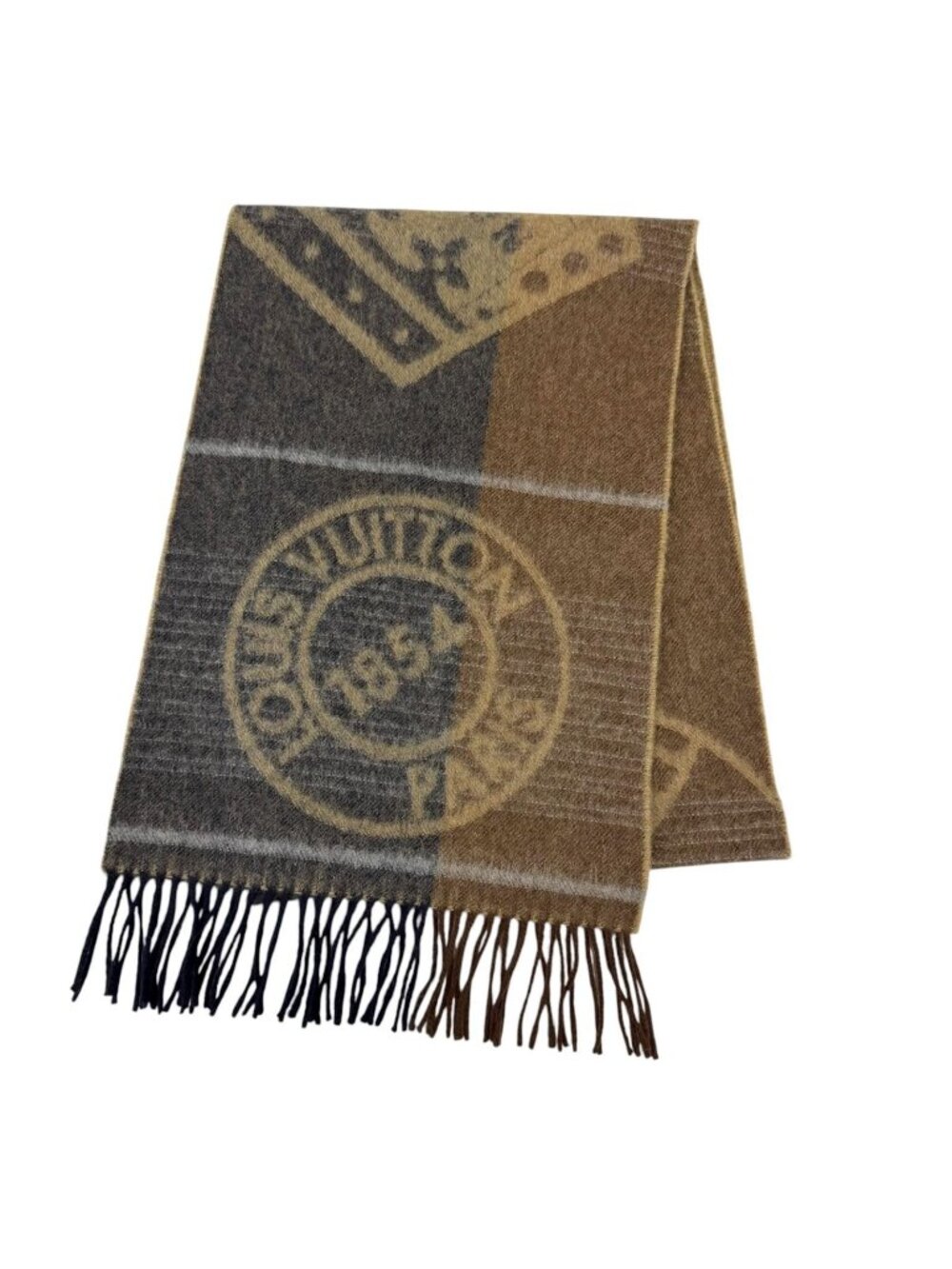 Louis Vuitton Echarpe Cardiff Wool Angora Circle Logo Scarf